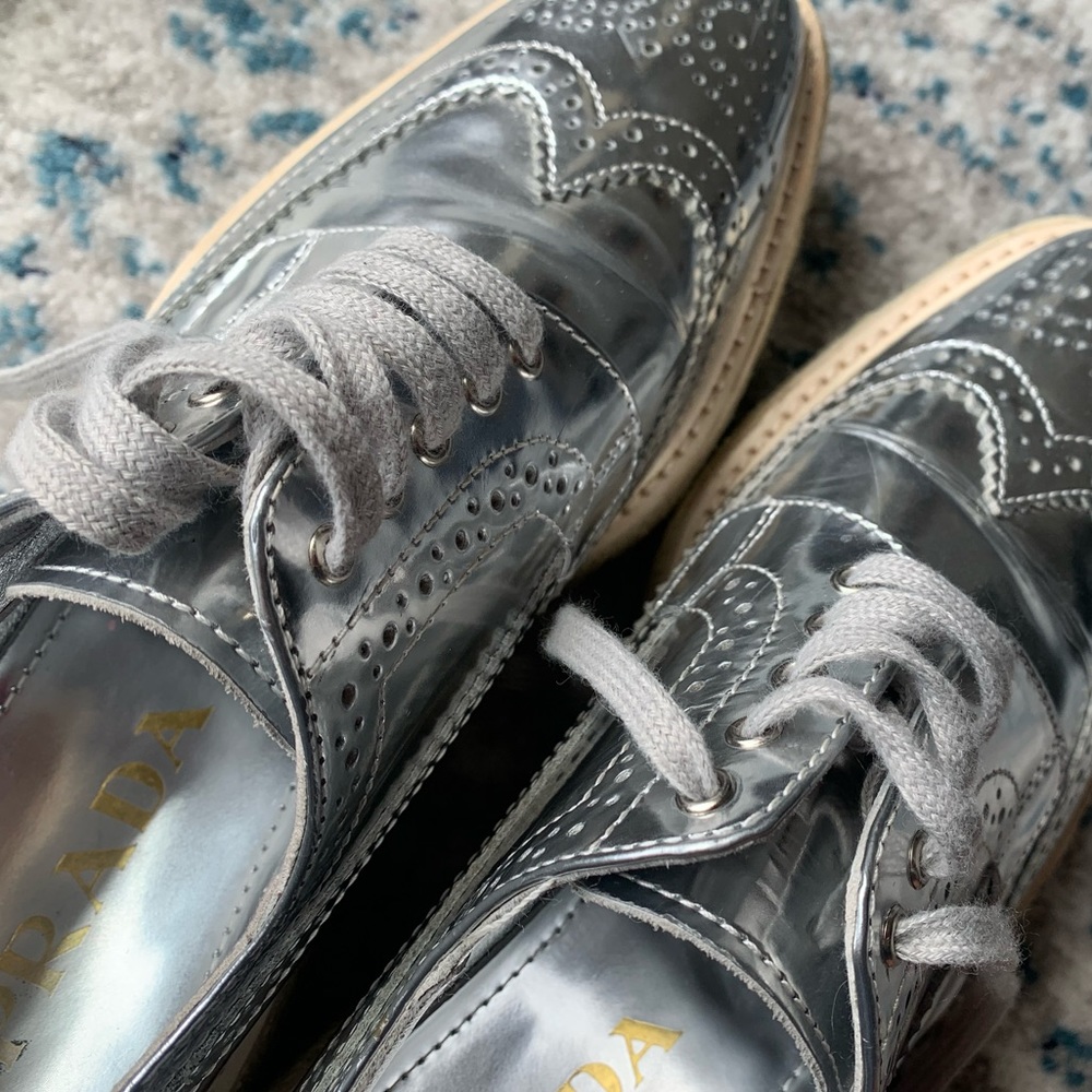 metallic brogues